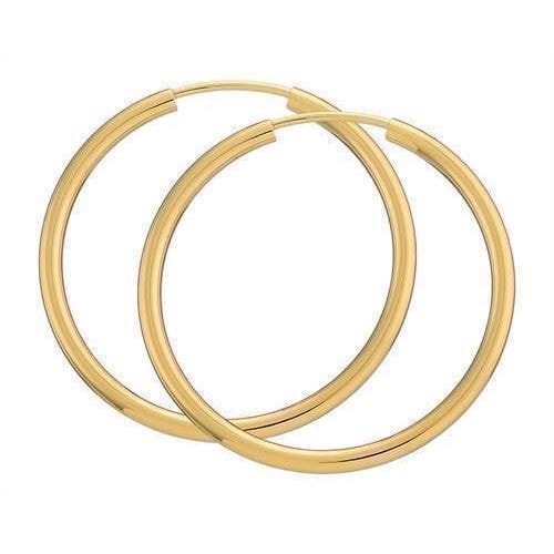 BNH Dame blanke Forgyldt sterling sølv Øre creoler, Ø 30 mm x 2,0 mm